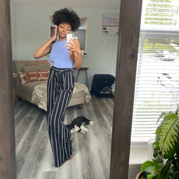 Black And White Flare Pants - Picture 6 of 15